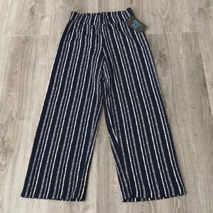 ❤️3X20 NEW ASHLEY BLUE Women Striped Navy and White Wide-Leg Pants | PS